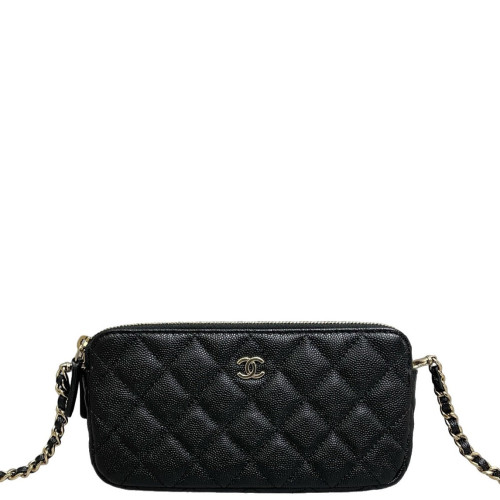 Chanel Wallet On Chain Grained Calfskin Black