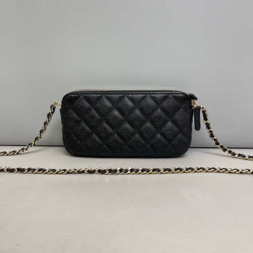 Chanel Wallet On Chain Grained Calfskin Black