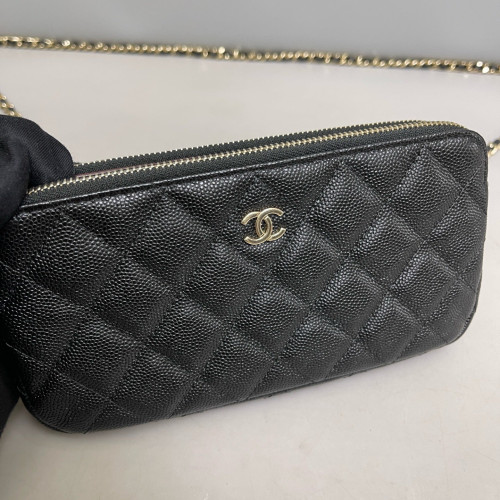 Chanel Wallet On Chain Grained Calfskin Black