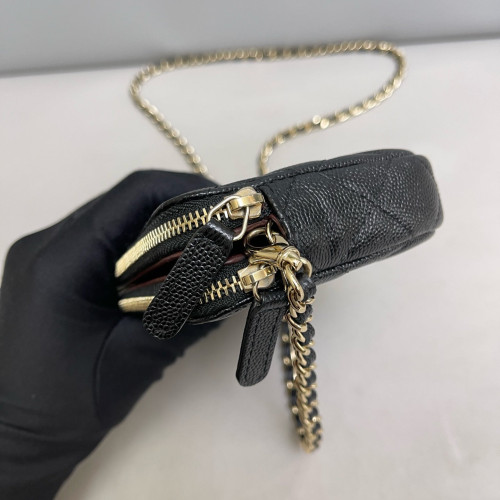 Chanel Wallet On Chain Grained Calfskin Black