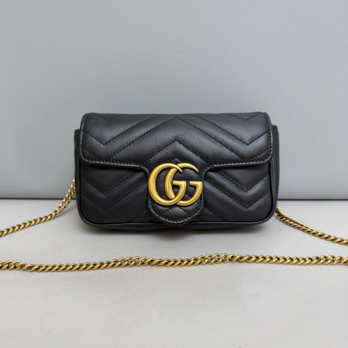 Gucci Super Mini GG Marmont Calfskin Black