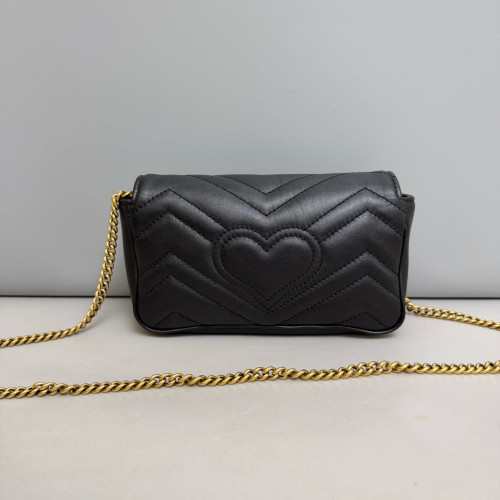 Gucci Super Mini GG Marmont Calfskin Black