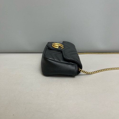 Gucci Super Mini GG Marmont Calfskin Black