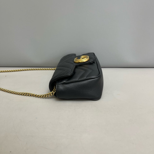Gucci Super Mini GG Marmont Calfskin Black