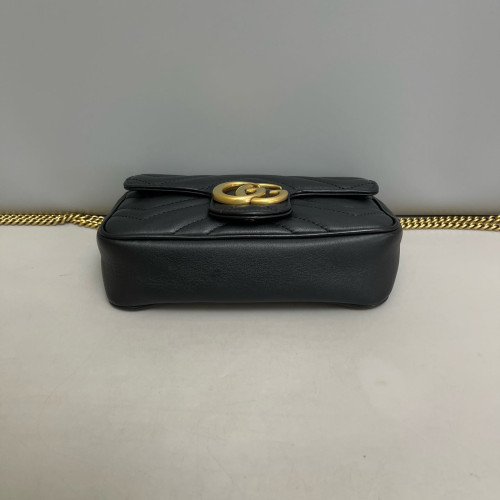 Gucci Super Mini GG Marmont Calfskin Black