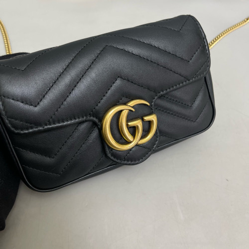 Gucci Super Mini GG Marmont Calfskin Black