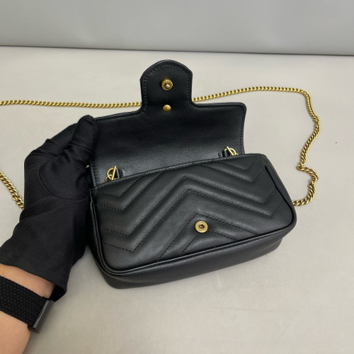 Gucci Super Mini GG Marmont Calfskin Black