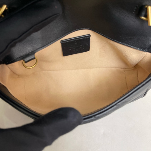 Gucci Super Mini GG Marmont Calfskin Black
