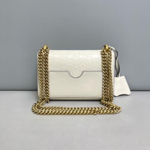 Gucci Small Padlock Shoulder Bag Guccissima White Gucci Small Padlock Shoulder Bag Guccissima White