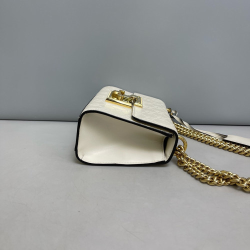 Gucci Small Padlock Shoulder Bag Guccissima White Gucci Small Padlock Shoulder Bag Guccissima White
