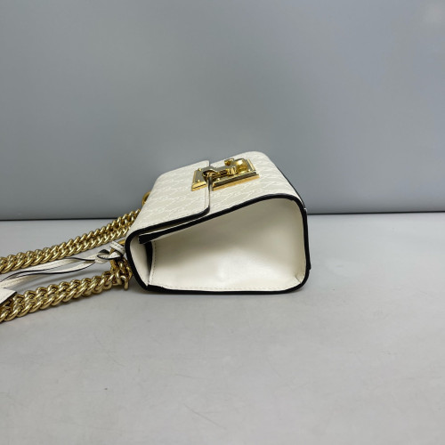 Gucci Small Padlock Shoulder Bag Guccissima White Gucci Small Padlock Shoulder Bag Guccissima White
