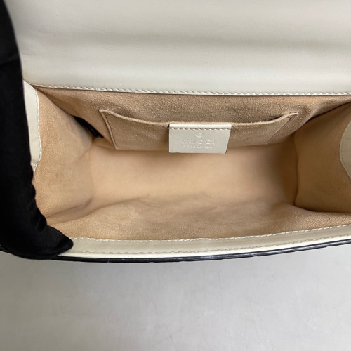 Gucci Small Padlock Shoulder Bag Guccissima White Gucci Small Padlock Shoulder Bag Guccissima White