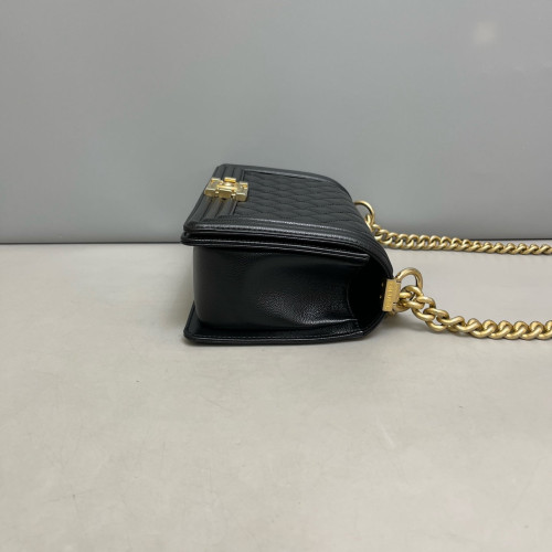 Chanel Quilted Medium Boy Flap Grained Calfskin Black