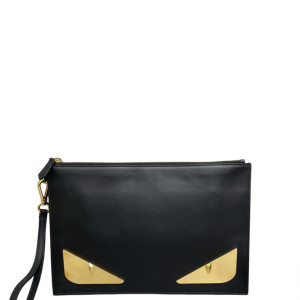 Fendi Clutch Calfskin Black