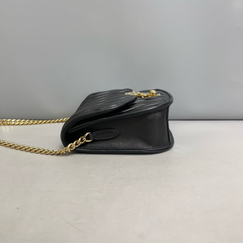 Miu Miu Saddle Bag Crumpled Lambskin Black