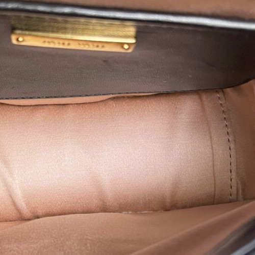 Miu Miu Saddle Bag Crumpled Lambskin Black