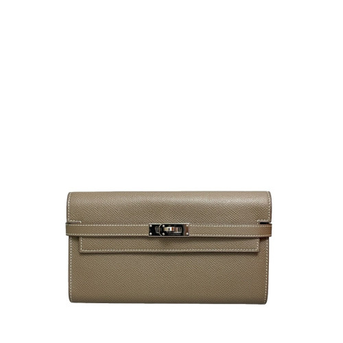 Hermes Kelly Longue Wallet Epsom 18 Etoupe