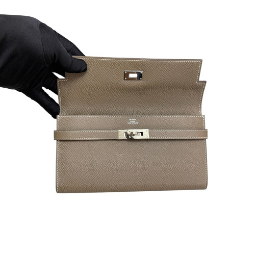 Hermes Kelly Longue Wallet Epsom 18 Etoupe