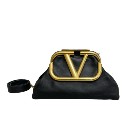 Valentino Crossbody Bag Calfskin Black