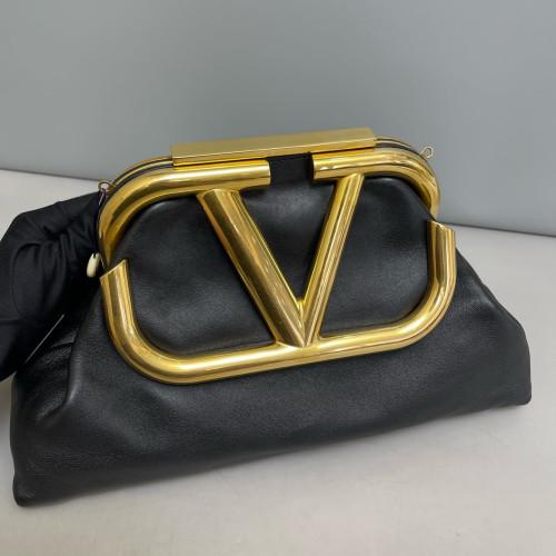 Valentino Crossbody Bag Calfskin Black