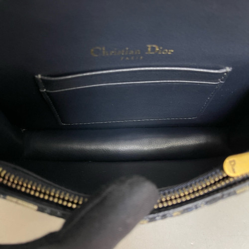 Dior Slim Saddle Pouch Oblique Blue Black Beige