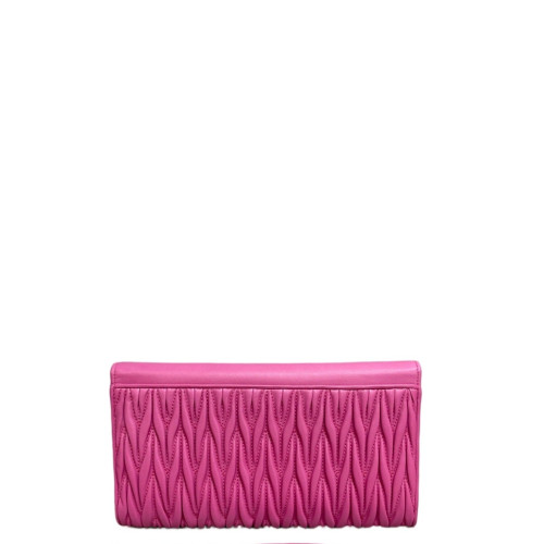 Miu Miu Clutch Nappa Crumpled Lambskin Pink