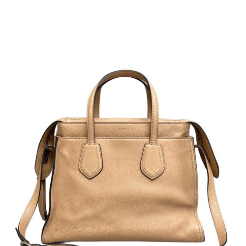 Gucci Handbag Calfskin Natural Tan