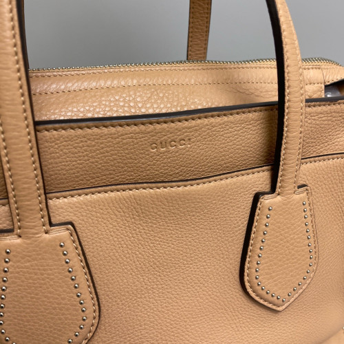 Gucci Handbag Calfskin Natural Tan