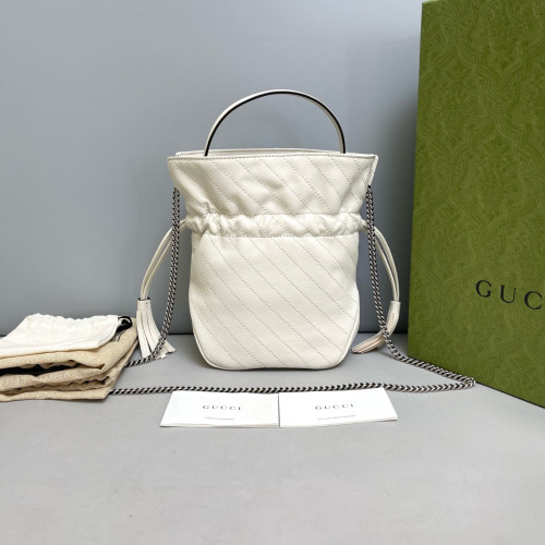 Gucci Blondie Mini Bucket Bag Calfskin White