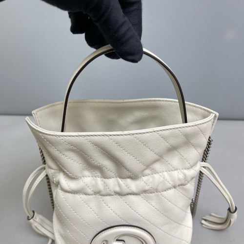 Gucci Blondie Mini Bucket Bag Calfskin White