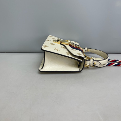 Gucci Mini Sylvie Top Handle Calfskin White