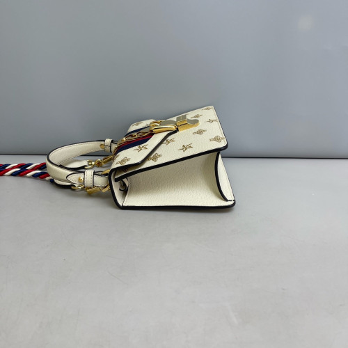 Gucci Mini Sylvie Top Handle Calfskin White