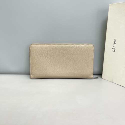 Celine Continental Wallet Grained Calfskin Grey