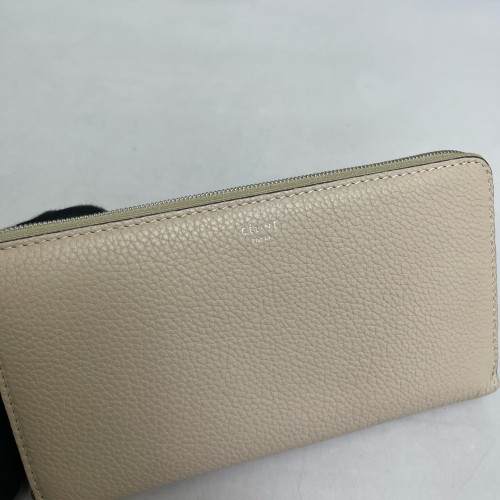 Celine Continental Wallet Grained Calfskin Grey