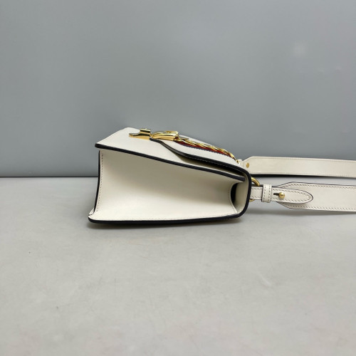 Gucci Small Sylvie Shoulder Bag Calfskin White
