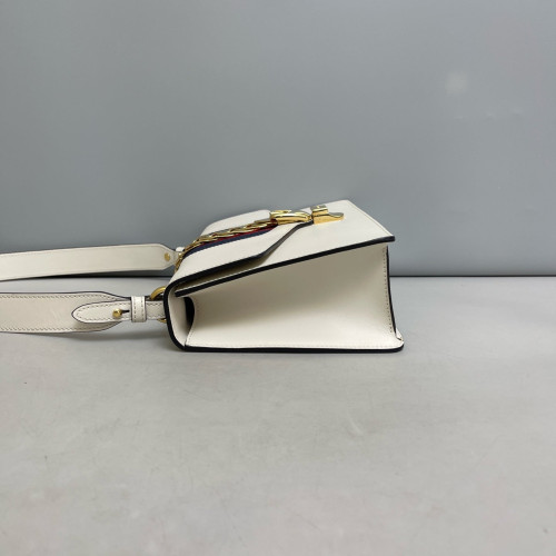 Gucci Small Sylvie Shoulder Bag Calfskin White
