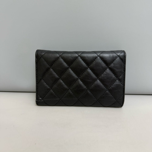 Chanel Quilted 2.55 Reissue Flap Wallet Calfskin Black
