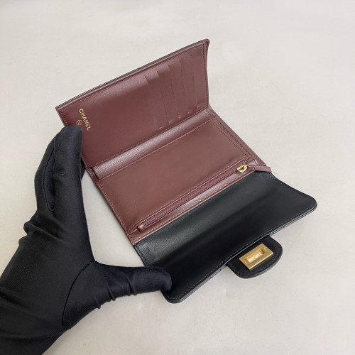 Chanel Quilted 2.55 Reissue Flap Wallet Calfskin Black