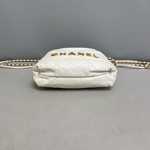Chanel Quilted Mini 22 Bag Lambskin White Chanel Quilted Mini 22 Bag Lambskin White