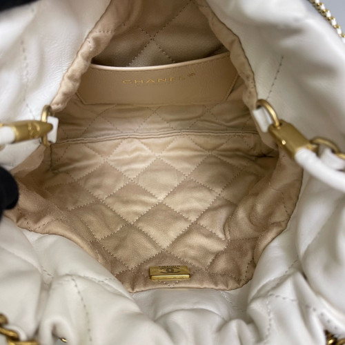 Chanel Quilted Mini 22 Bag Lambskin White Chanel Quilted Mini 22 Bag Lambskin White