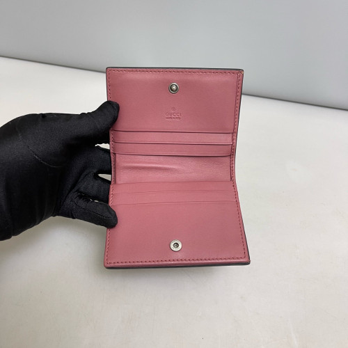 Gucci Compact Wallet GG Supreme Monogram Blooms Beige Pink Green