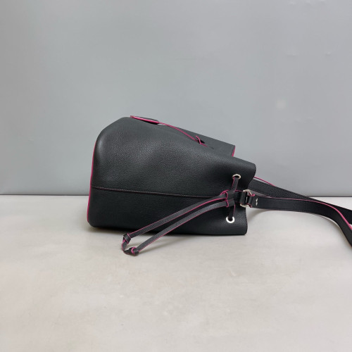 Louis Vuitton Lockme Bucket Calfskin Black Red