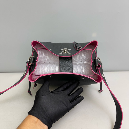 Louis Vuitton Lockme Bucket Calfskin Black Red