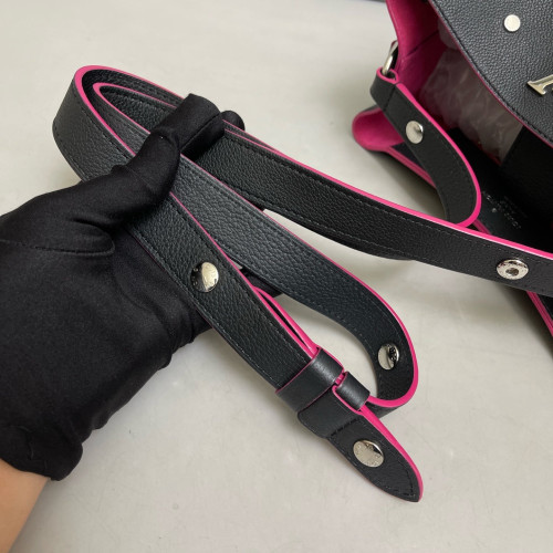 Louis Vuitton Lockme Bucket Calfskin Black Red