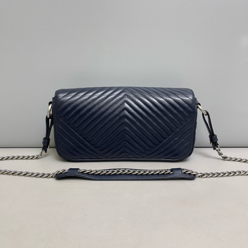 Prada Shoulder Bag Calfskin Dark Blue
