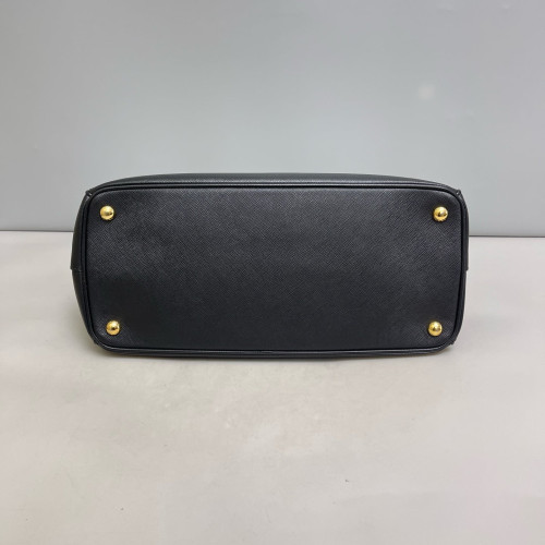 Prada Medium Galleria Double Zip Tote Saffiano Calfskin Black