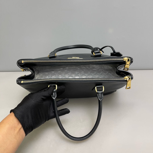Prada Medium Galleria Double Zip Tote Saffiano Calfskin Black