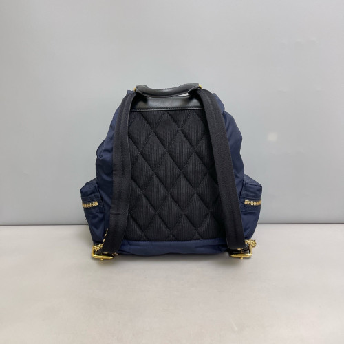 Burberry Medium Rucksack Backpack Nylon Calfskin Dark Blue Black