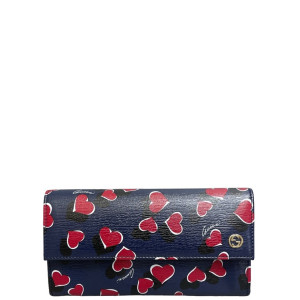 Gucci Continental Wallet Calfskin Dark Blue