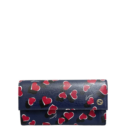 Gucci Continental Wallet Calfskin Dark Blue